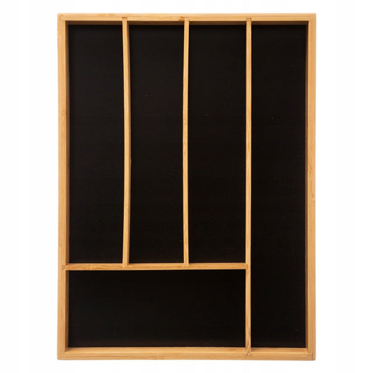 Organizer na sztućce do szuflady z przegródkami, bambusowy