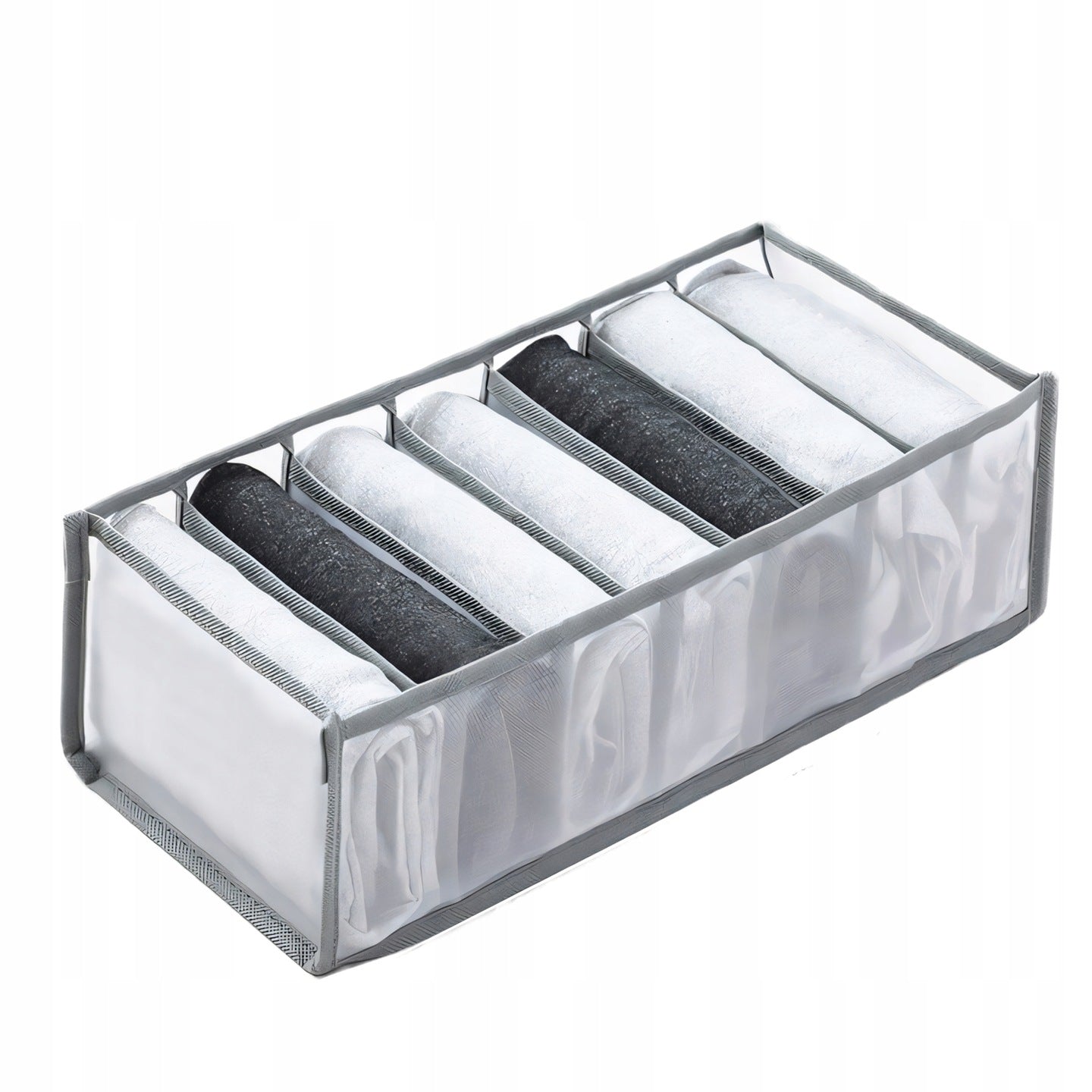 Organizer do szafy na ubrania z 7 przegródkami, biały