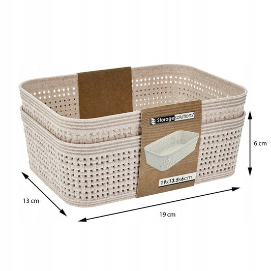 Zestaw 2x koszyk do przechowywania, beżowy