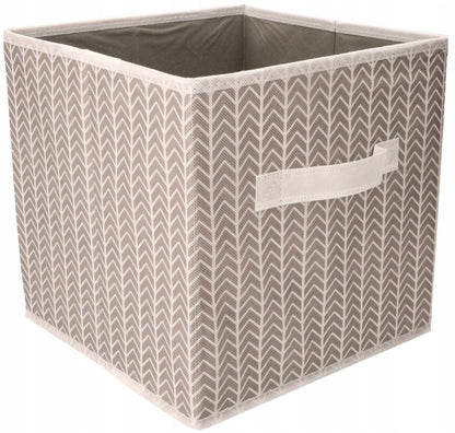 Organizer tekstylny do szafy z uchwytem wzór jodełka 25x25x25 cm