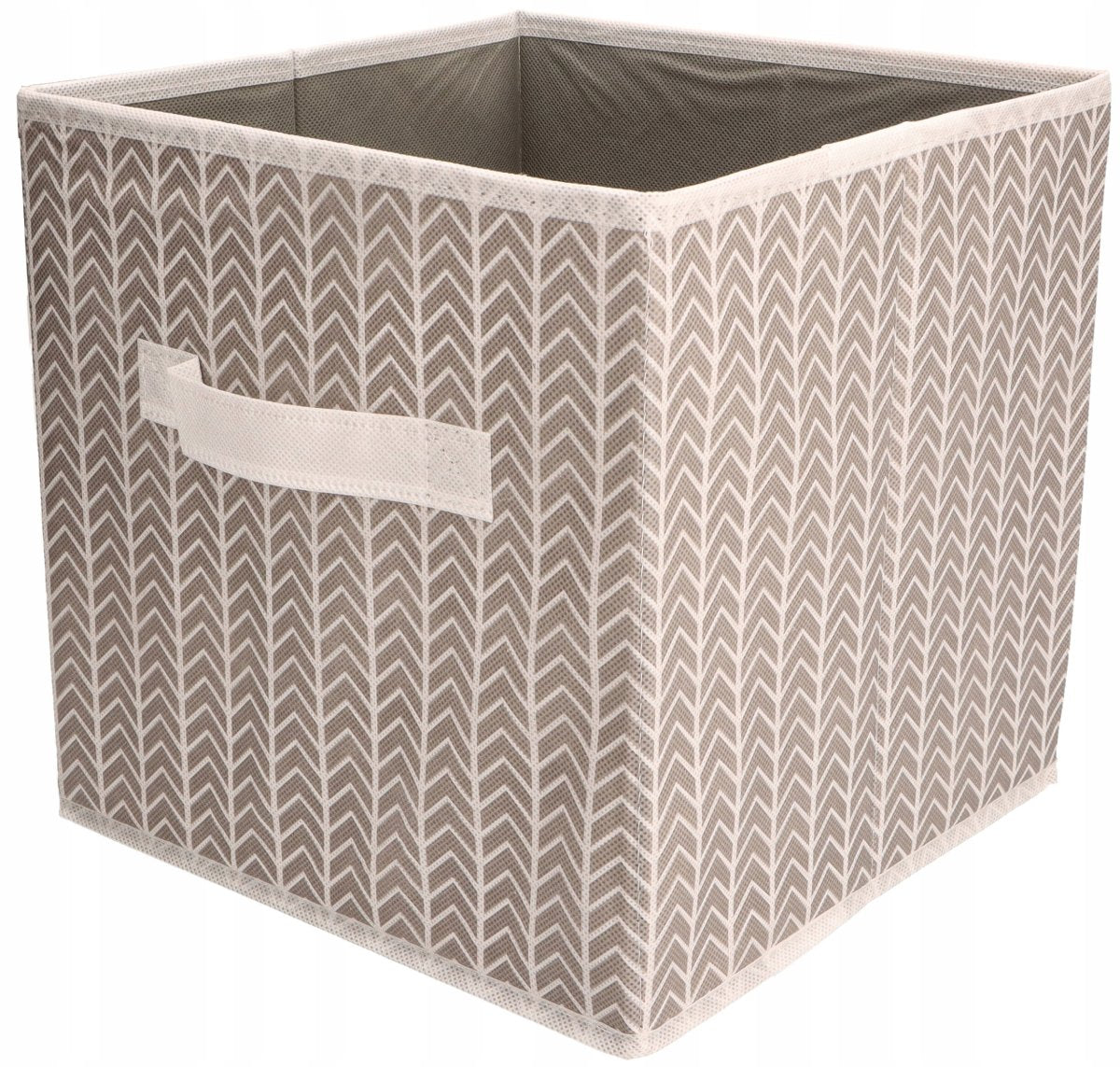 Organizer tekstylny do szafy z uchwytem wzór jodełka 25x25x25 cm
