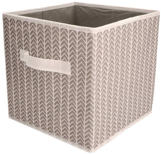 Organizer tekstylny do szafy z uchwytem wzór jodełka 25x25x25 cm