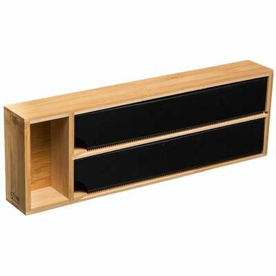 Organizer kuchenny na folię i papier do pieczenia dwukomorowy, bambusowy