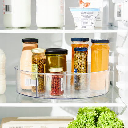 Organizer obrotowy 360° z przegródkami do kuchni, przeźroczysty