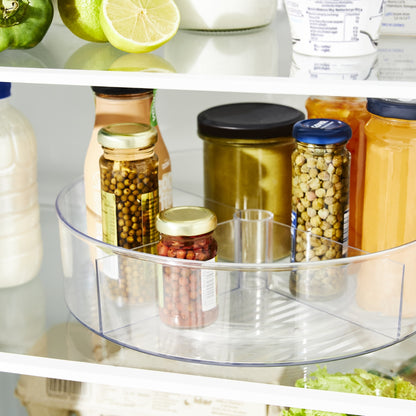 Organizer obrotowy 360° z przegródkami do kuchni, przeźroczysty