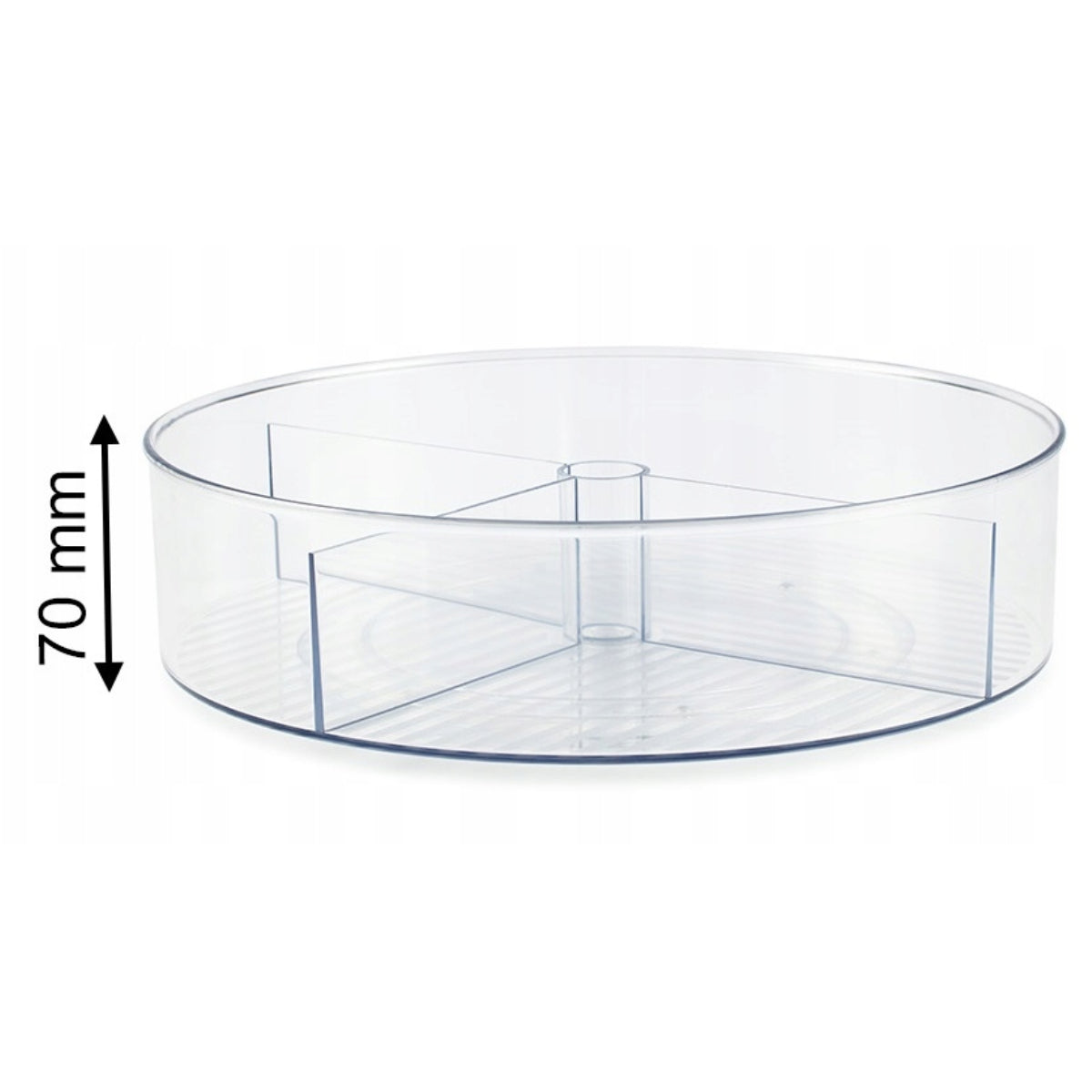 Organizer obrotowy 360° z przegródkami do kuchni, przeźroczysty