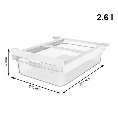 Organizer podwieszany szuflada do lodówki, 2,6l, przeźroczysty