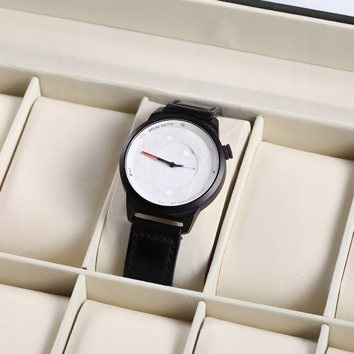 Elegancki organizer na zegarki z poduszkami, na 10 sztuk, czarny