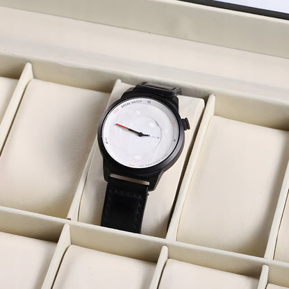 Elegancki organizer na zegarki z poduszkami, na 10 sztuk, czarny