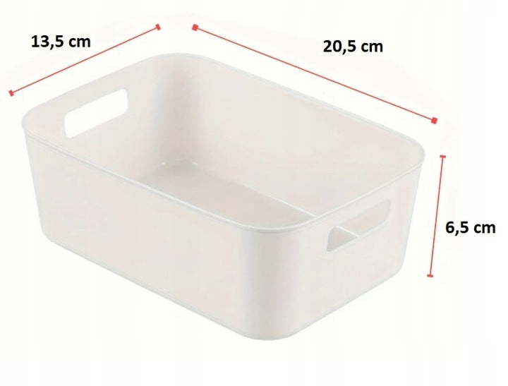 Pojemnik plastikowy z uchwytami do przechowywania, biały