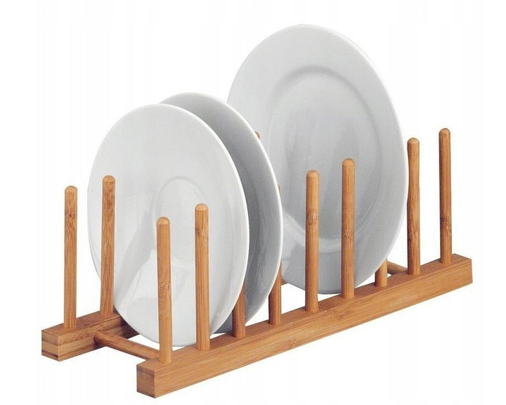 Stojak na pokrywki, talerze, 8 miejsc, bambusowy