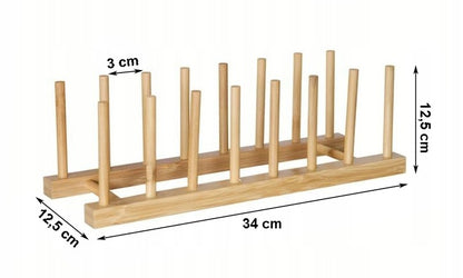 Stojak na pokrywki, talerze, 8 miejsc, bambusowy