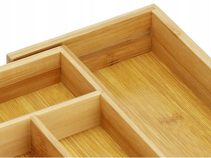 Wkład do szuflady na sztućce regulowany, bambusowy