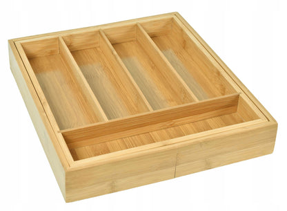 Wkład do szuflady na sztućce regulowany, bambusowy